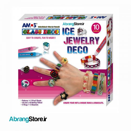 شیشه رنگ کیت جواهری آموس ۱۰ رنگ ۱۰ میل | Amos Ice Jewelry Deco