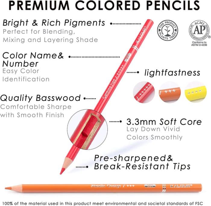 مدادرنگی 240 رنگ جعبه فلزی کالور | KALOUR Colored Pencil