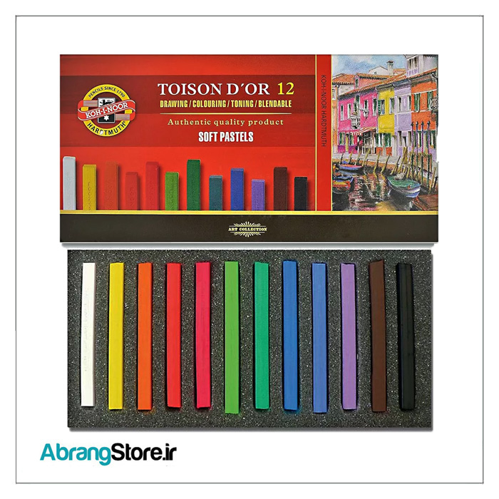پاستل گچی تخت کوه نور ۱۲رنگ | Koh-I-Noor Soft Pastels