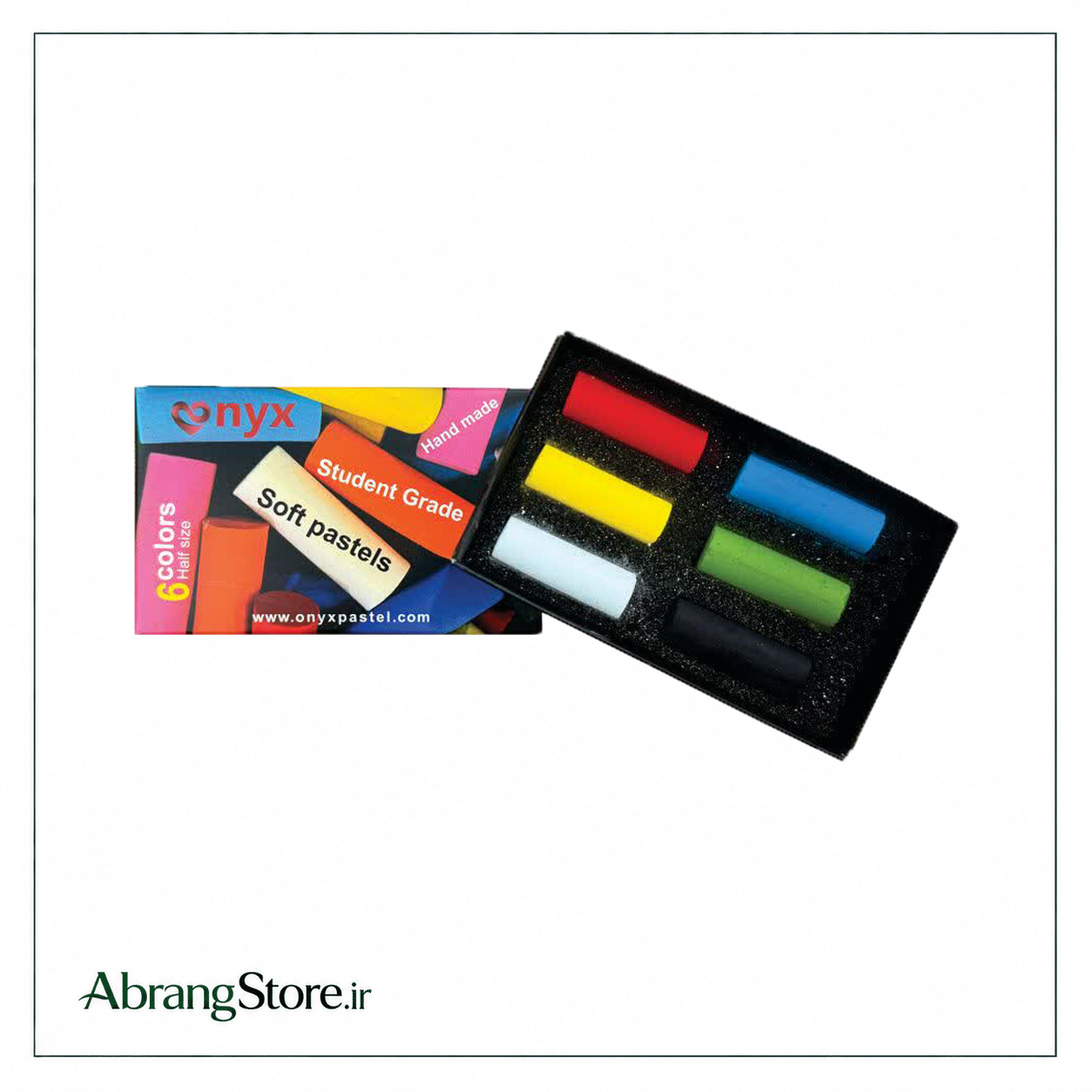 پاستل گچی دانش آموزی 6 رنگ نیمه | Onyx Half Soft Pastels
